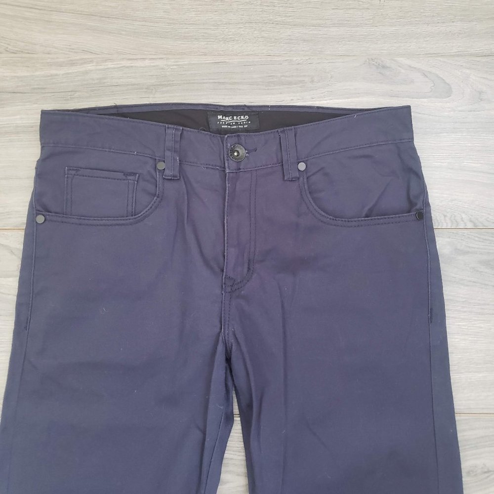 Marc Ecko Men's Straight Leg Slim Fit Trouser Pants Navy Blue Size 32 - Picture 2 of 8